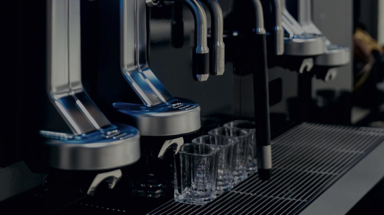 Close-up of the MRJADE espresso group heads